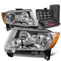 Auto Dynasty Halogen Model Factory Style Headlights Assembly With Tool Kits For Jeep Grand Cherokee 11-13 Driver And Passenger