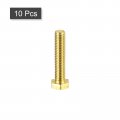 Uxcell Brass Hex Bolts M5x25mm 10pcs Fully Thread Grade 4 8 Solid Hexagon Head Bolt Machine Screws For Machinery