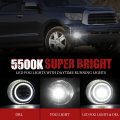 Bunker Indust Led Fog Light With Daytime Running Lights For Toyota Tundra 2007-2013 Sequoia 2008-2011 Clear Lens Oem Driving