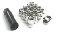 Open End Duplex Chrome Spline Acorn Drive Tuner Lug Nuts Small Diameter Wheel Locks With Key 20 Pieces 12x1 75