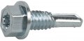 Power Pro Premium Self-drilling Metal Screws Zinc Plated Steel Hex Washer Head To Winged Point Silver 12 X A Inch Box Of 90 