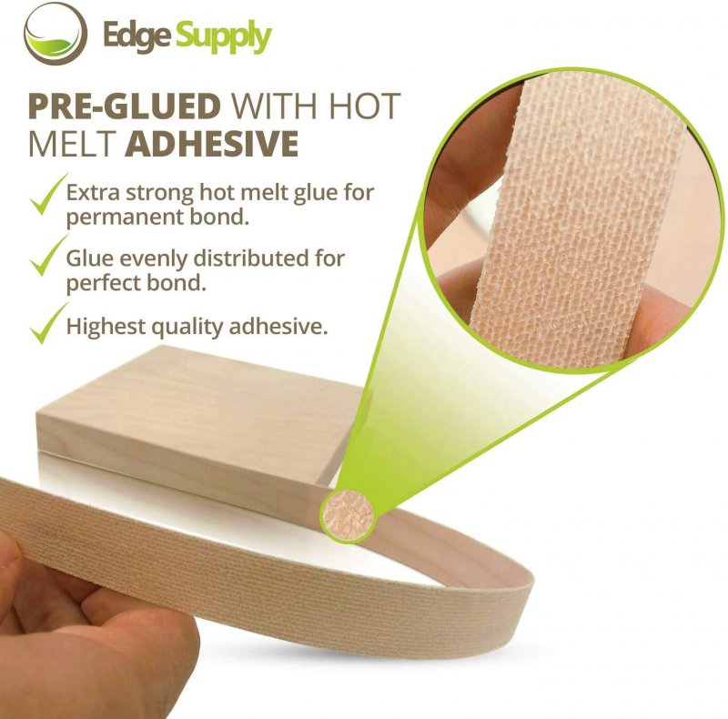 Edge Supply Hard Rock Ple Melamine 2 Inch X 50 Ft Roll Banding A Pre-glued Flexible Edging A Easy Application Iron-on For