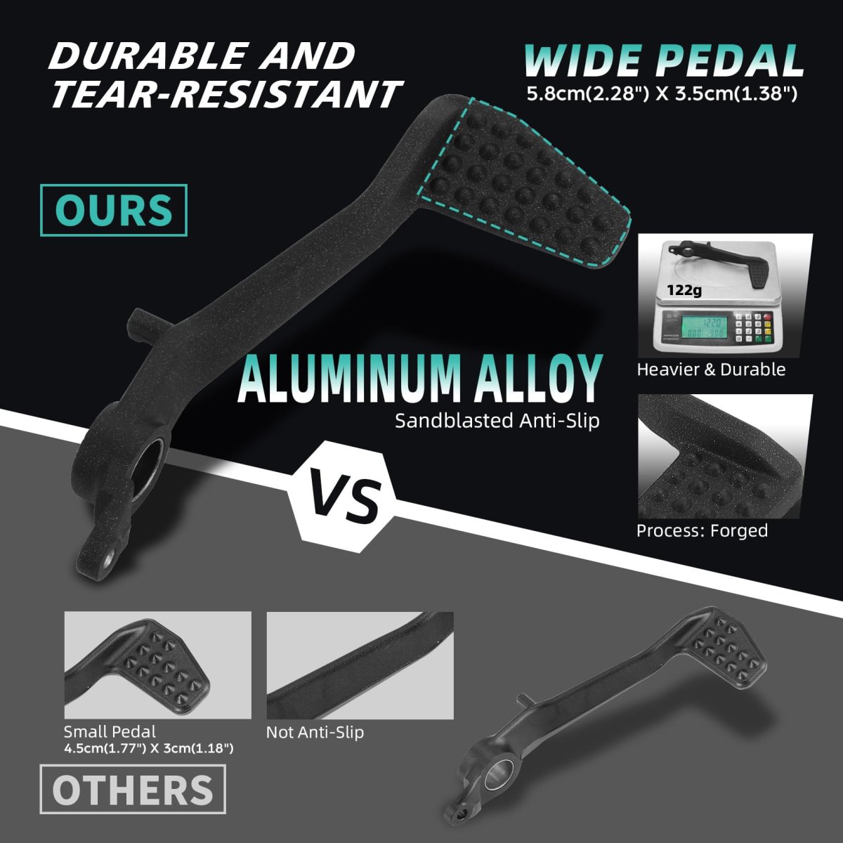 Aluminum Alloy Brake Arm Lever Pedal For Bmw R1300gs 2023 2024 2025 Frosted Texture Non Slip Black Finish