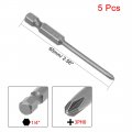 Uxcell 5 Pcs 3mm Ph0 Magnetic Phillips Screwdriver Bits 1 4 Inch Hex Shank 2 56-inch Length S2 Power Tool