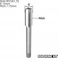 Burkit M15 X 75 Thread Tap Right Hand Hss 1 Straight Fluted Machine