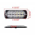 Universal Super Thin 12-led Amber White Car Truck Warning Caution Emergency Construction Flashing Strobe Light Bar