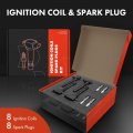 A-premium Set Of 8 Ignition Coil Pack And Iridium Spark Plugs Compatible With Ford Thunderbird 2002-2005 Lincoln Ls 2000-2005