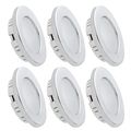 Dream Lighting 2w Led Ceiling Light Silver Shell Recessed Downlight Pack Of 6