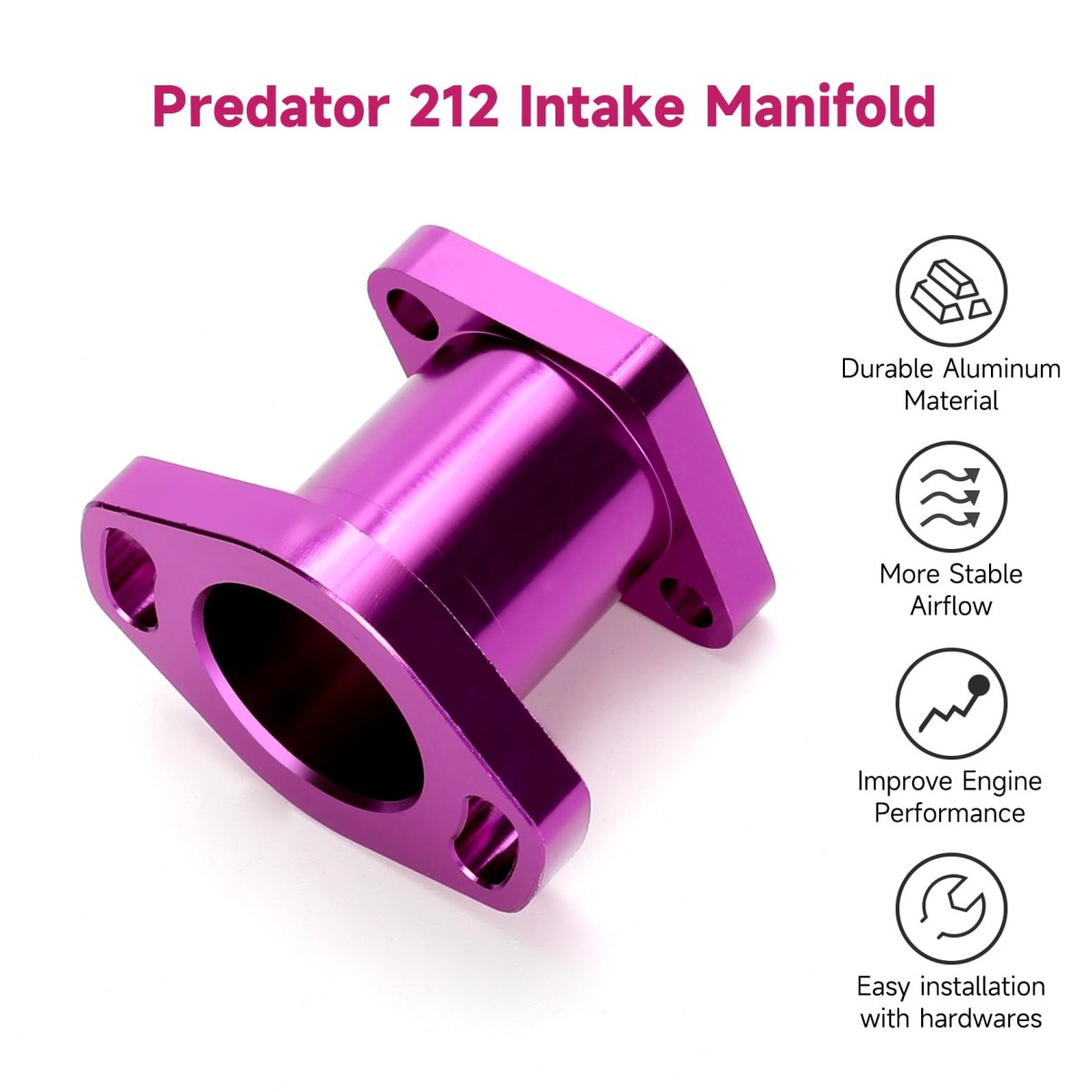 Vm22 Intake Manifold For Predator 212cc 196cc 224cc Coleman Ct200u Bt200x Mini Bike And Gx200 Gx160 Ohv Clone Engine