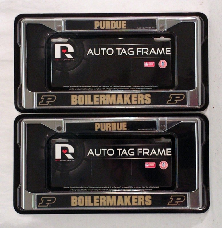 Purdue Boilermakers Chrome License Plate Frame Set Of 2