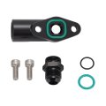 Foruly 10an Turbo Oil Drain Flange Mount Kit With O-ring Adapter For T4 T6 Mid Frame Turbocharger Carbon Steel Black Connector 