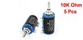 Uxcell A14071100ux1148 Wxd3-13 10k Ohm 2w 4 Mm Shaft Diameter 10-turn Wire Wound Potentiometer 5 Piece