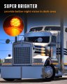 Round Amber 9 Led Side Marker Clearance Lights With Rubber Grommet Waterproof Universal Mount Trailer For Freightliner And