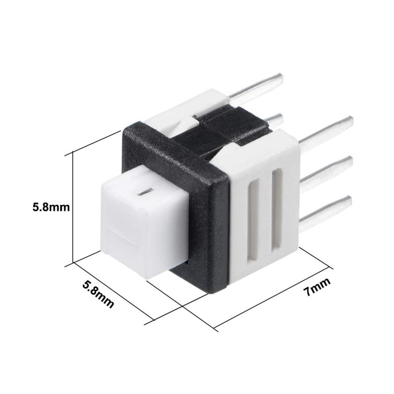 5 8x5 8x7mm Pcb Dip Mounting Tact Tactile Push Button Switch Latching 6 Pin 12pcs