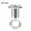 Uxcell Eyelets With Washers 8 X 4 7mm Copper Through Hole Hollow Rivets Grommets Silver Tone 200 Set