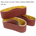 Uxcell 3-inch X 21-inch Aluminum Oxide Sanding Belt 80 Grits Sandpaper Lapped Joint For Sander 10pcs