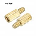 Uxcell 50pcs M2 5 3mm Male Thread Brass Round Standoff Spacer Screw Pcb Pillar