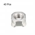 Uxcell Weld Nuts M6 Square Unc Coarse Carbon Steel Machine Screw Silver Pack Of 40