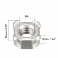 Uxcell Weld Nuts M6 Square Unc Coarse Carbon Steel Machine Screw Silver Pack Of 40