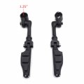 Hongk- Black Short Angled Peg Mounting Kit With Flat End Foot Footrest Compatible Bike 1-1 4 Inch Front Engine Guard Frame Tube