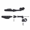 Hongk- Black Short Angled Peg Mounting Kit With Flat End Foot Footrest Compatible Bike 1-1 4 Inch Front Engine Guard Frame Tube