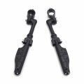 Hongk- Black Short Angled Peg Mounting Kit With Flat End Foot Footrest Compatible Bike 1-1 4 Inch Front Engine Guard Frame Tube