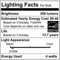 Satco S21207 4 5g16 5 Led Wh 927 120v E12 6 Pack