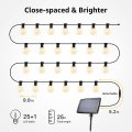 Solar Outdoor String Lights 25ft 26 Led G40 Globe Bulbs Usb Rechargeable Portable Edison Bistro Warm White Waterproof For Patio