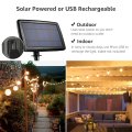 Solar Outdoor String Lights 25ft 26 Led G40 Globe Bulbs Usb Rechargeable Portable Edison Bistro Warm White Waterproof For Patio