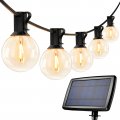 Lepro Solar Outdoor String Lights Patio Bistro 25ft 26 Led G40 Bulbs Usb Rechargeable Portable Edison Cafa For Porch Pergola 