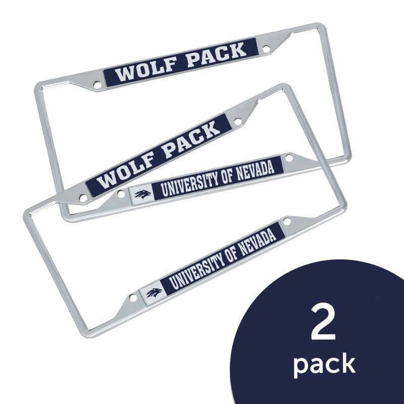 University Of Nevada Reno Metal License Plate Frame For Front Or Back Car Officially Licensed Mascot 2-pack