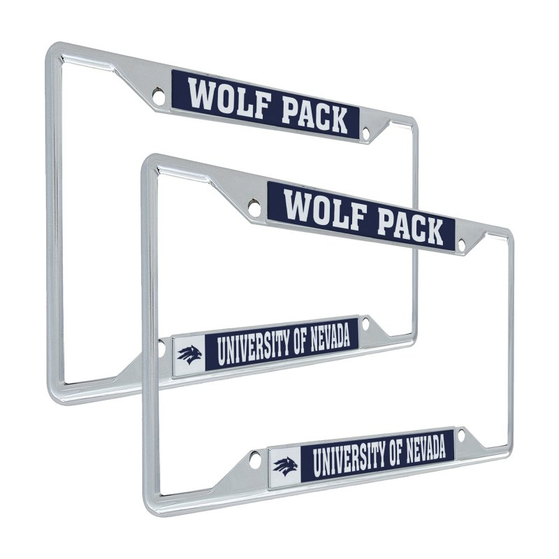 University Of Nevada Reno Metal License Plate Frame For Front Or Back Car Officially Licensed Mascot 2-pack