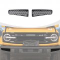 Front Bumper Mesh Grille Guard Cover For 2021 2022 2023d Bronco Exterior Accessories For 2 Door And 4 Models Black Abs Plastic 