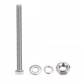 Uxcell M10 X 130mm Hex Head Screws Bolts Nuts Flat Lock Washers Kits 304 Stainless Steel Fully Thread Hexagon 4 Sets