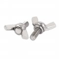 Uxcella M5 X 10mm 304 Stainless Steel Wing Bolt Butterfly Screw Fastener Silver Tone 5pcs
