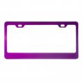 Laser Engraving Customized Electroplating Purple Stainless Steel License Plate Frame W Screw Caps Hardwares Upgraded No Peeling