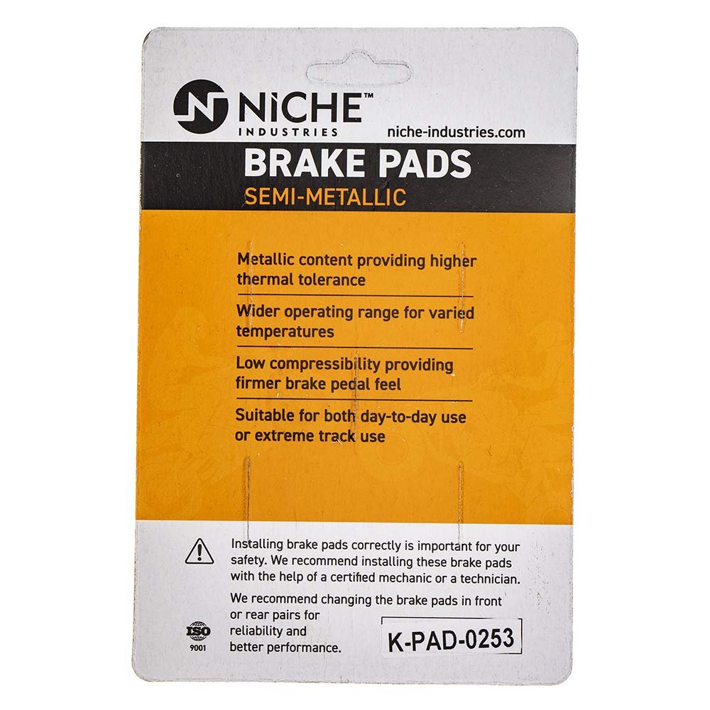 Niche Brake Pad Set For Yamaha Yzf R3 1wd-25806-00-00 Rear Semi-metallic