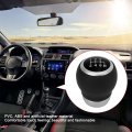 Shifter Knob 6 Speed Gear Shift Manual Artificial Leather Replacement For Black
