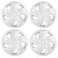 16 In Silver Gloss Hubcaps Universal Set Of 4 Wheel Covers For Most Cars Durable Abs Polymer Plastic Replacement Skins 