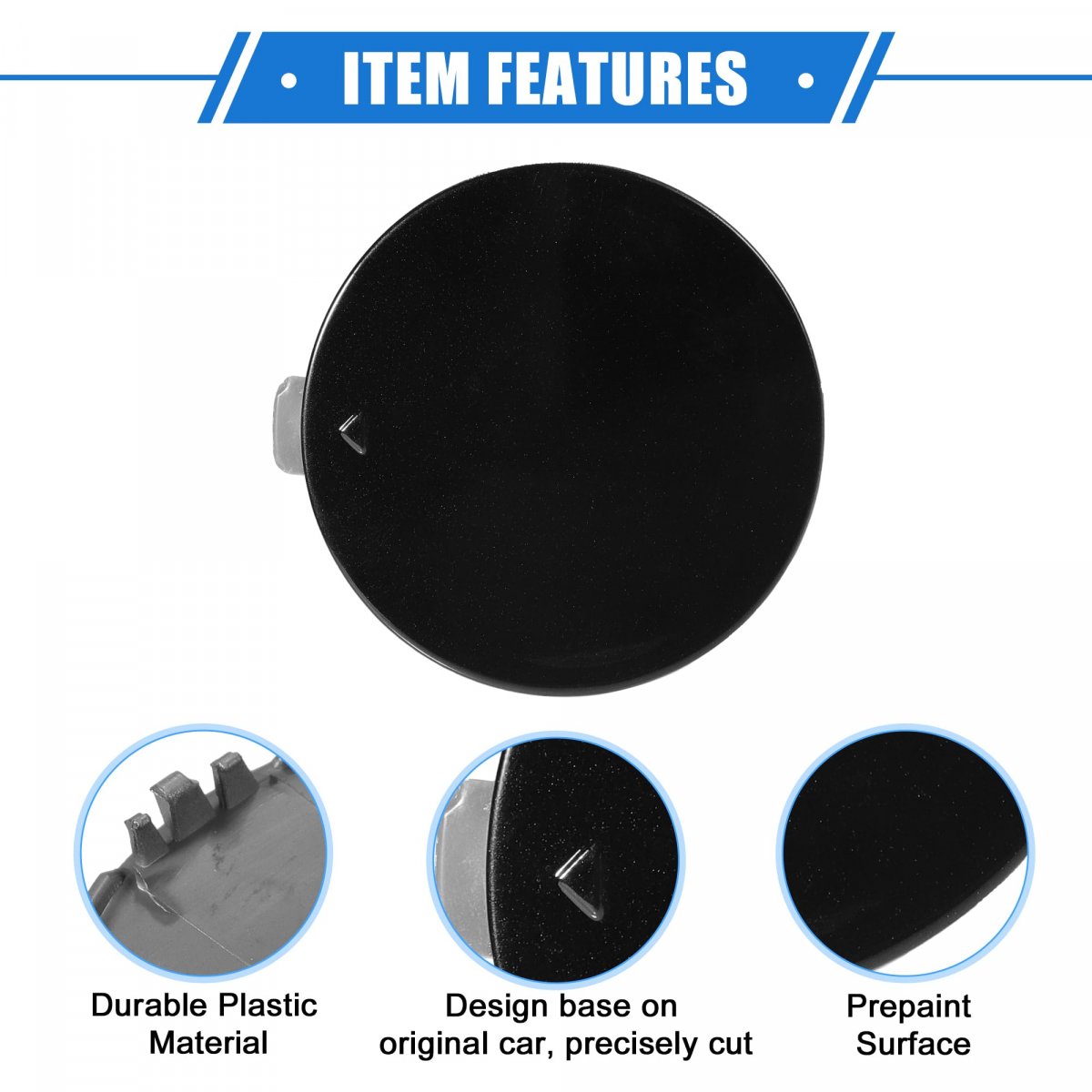 Vekauto Car Tow Hook Eye Hole Cover Cap Compatible For Bmw X5 Sdrive35i 2016-2018 Durable Plastic Black Front Right Bumper