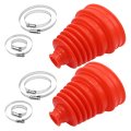 Universal Silicone Cv Joint Boot Kit 2 Pack 5 In Height Constant Velocity Boots Set With Stainless Steel Clamps Red 