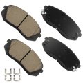 Front D1295 Ceramic 4pcs W Hardware Disc Brake Pad Set 