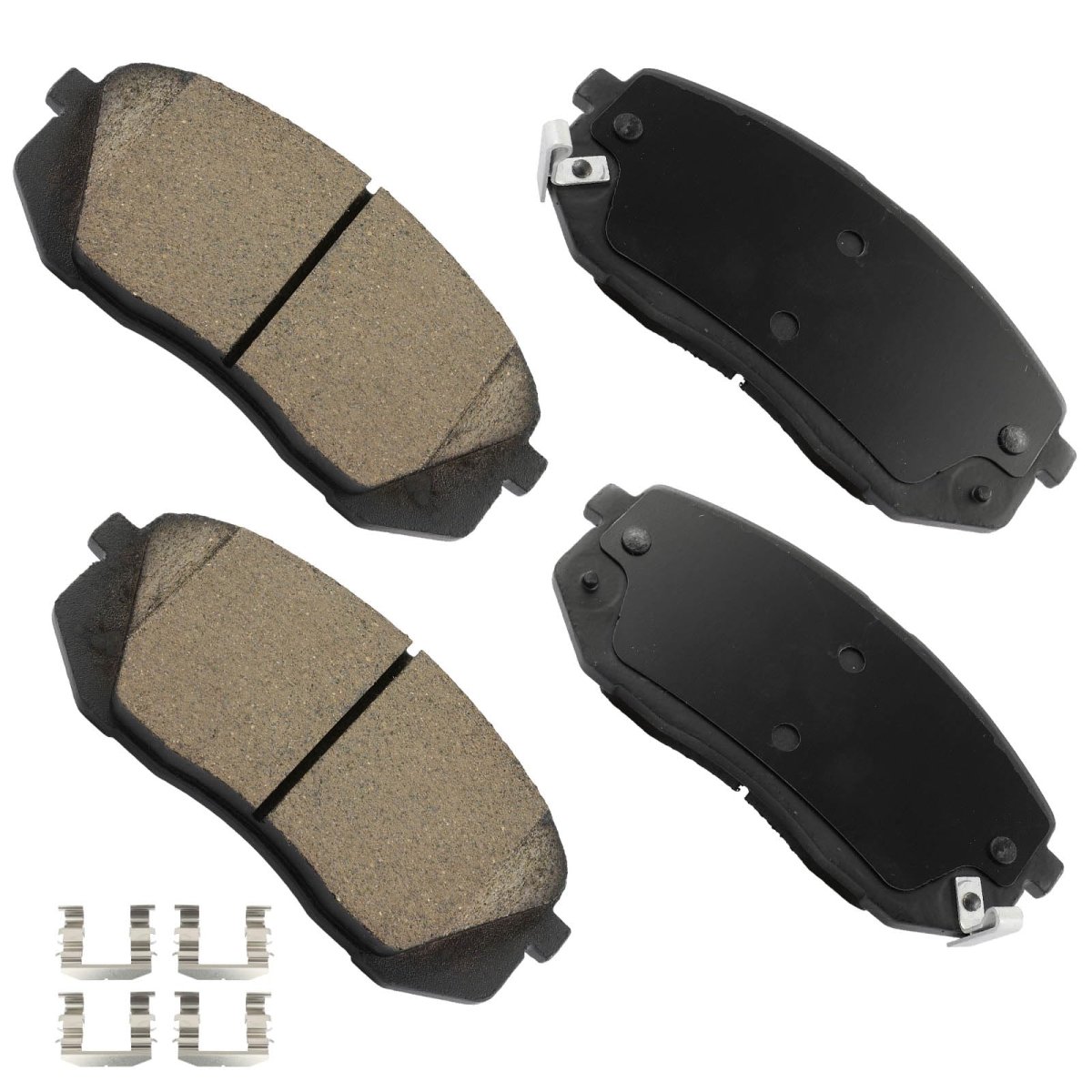 Front D1295 Ceramic 4pcs W Hardware Disc Brake Pad Set