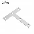 Uxcell Flat T Shape Repair Mending Plate 120mmx120mm Stainless Steel Joining Bracket Support Brace Pack Of 2