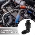 90 Degree 6an Flare To Orb Port Male Fuel Pump Rail Adapter Swivel Fitting Adapters With O Ring For Car Aluminum Alloy Black