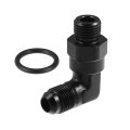 90 Degree 6an Flare To Orb Port Male Fuel Pump Rail Adapter Swivel Fitting Adapters With O Ring For Car Aluminum Alloy Black 
