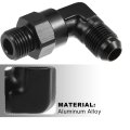 90 Degree 6an Flare To Orb Port Male Fuel Pump Rail Adapter Swivel Fitting Adapters With O Ring For Car Aluminum Alloy Black