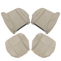 4 Pcs Tan Synthetic Leather Front Driver And Passager Seat Cover Bottom Lean Back Replacement For Escalade Esv Ext 2003-2006 
