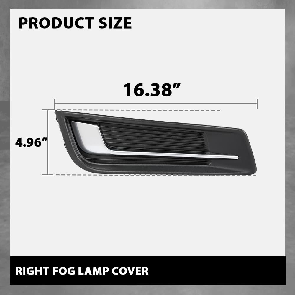 Rh Right Fog Light Cover For Cadillac Xts 2013-2017 Gm1039153 20901631 Chrome Black