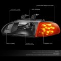 Auto Dynasty Halogen Model Pair Of Led Turn Signal Headlight Lamps Compatible With Honda Civic Coupe Hatchback 1992-1995 Driver